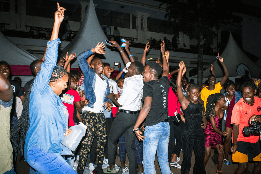 Congolese Students celebrate the victory