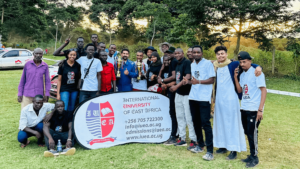 IUEA students and staff members come together to celebrate IUEA's victory in the first round of the 2024 UMOSPOC Rally Championship