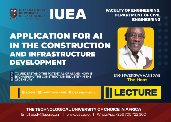 IUEA explores the future of AI in construction in an insightful seminar led by Eng. Mwesigwa